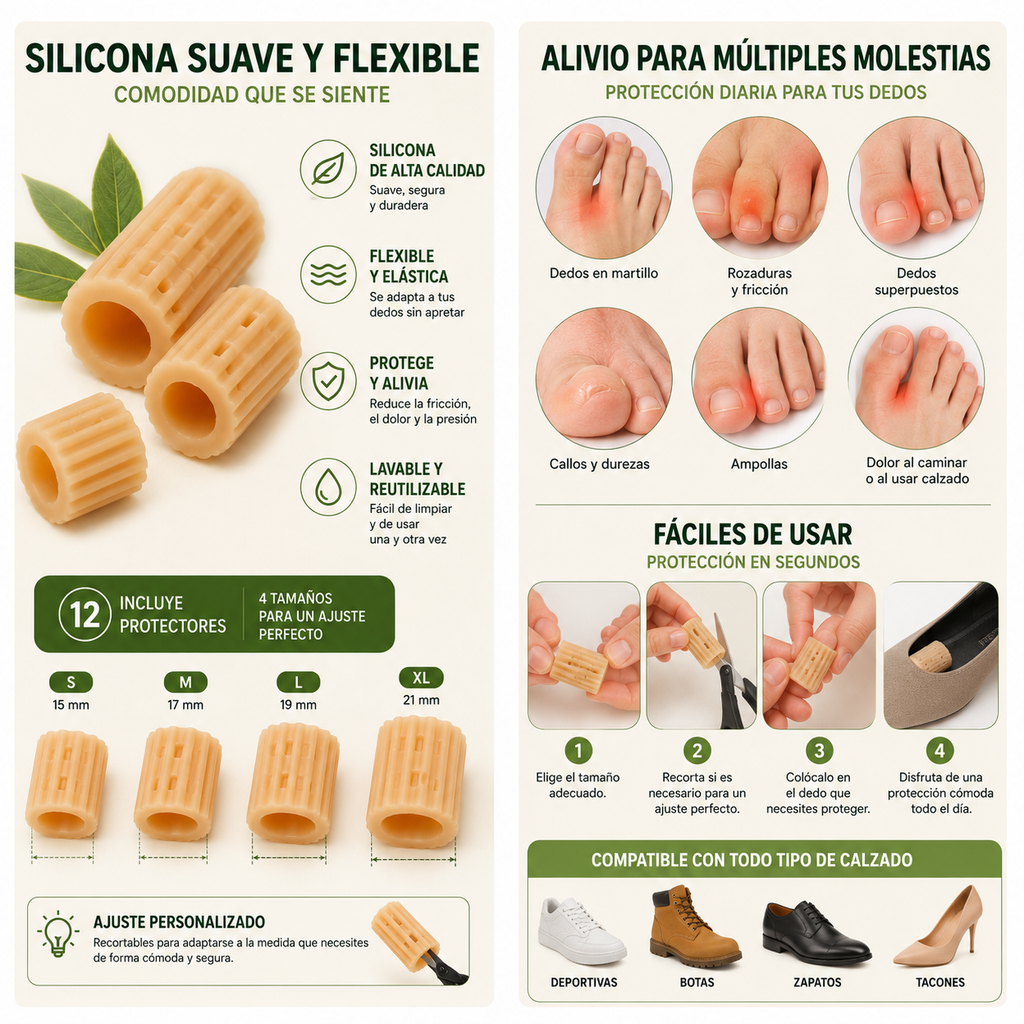 Toeflex | Protectores de Silicona para Dedos