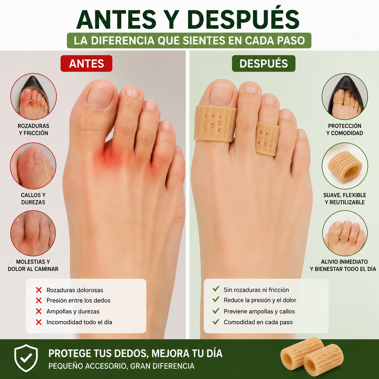 Toeflex | Protectores de Silicona para Dedos